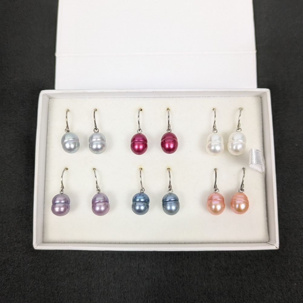 Honora Silver and Pink Pearl Earrings Set